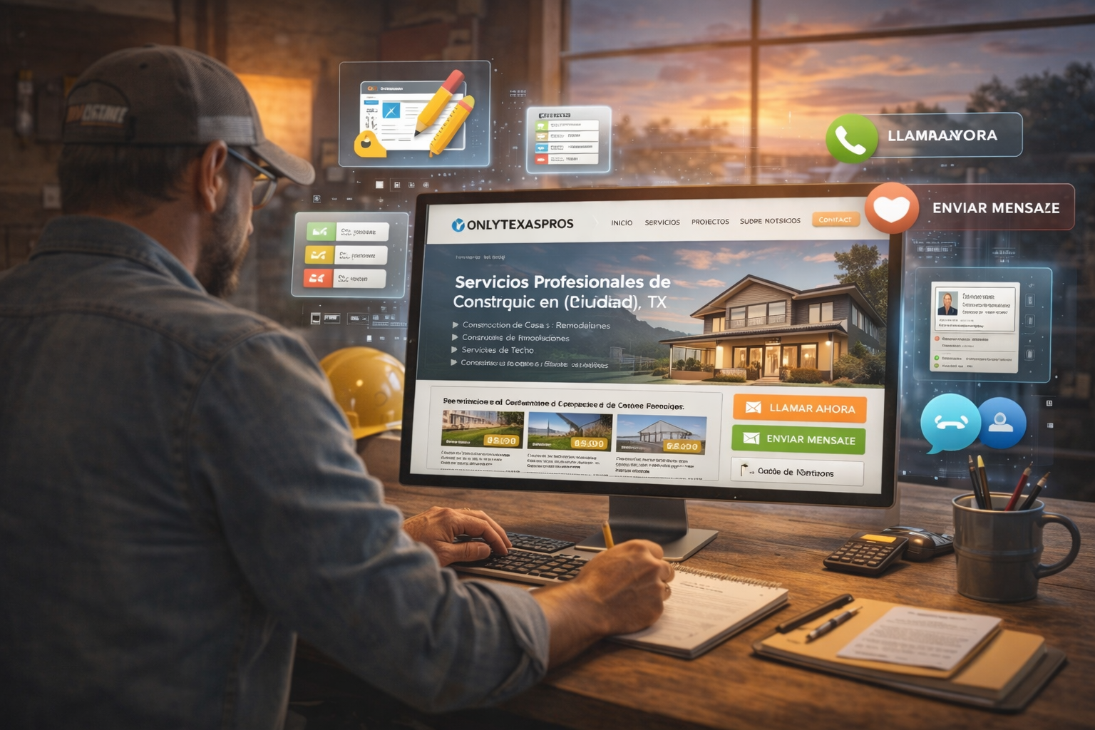 Professional contractor page built with real work real projects and real pricing