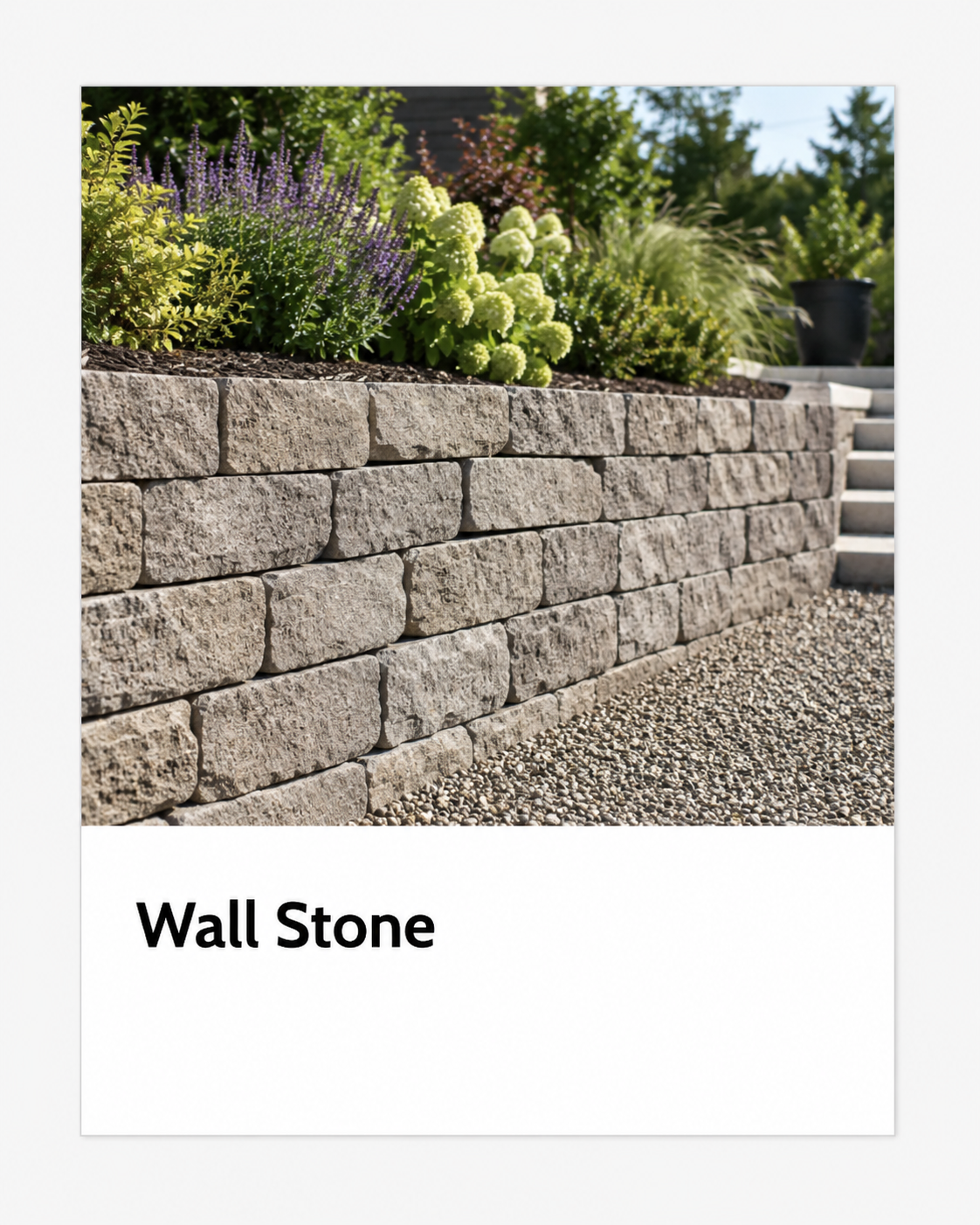 Retaining wall stone landscape construction