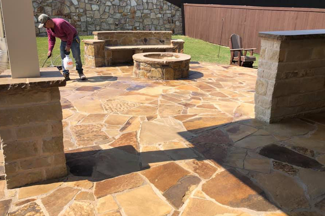 Natural stone patio