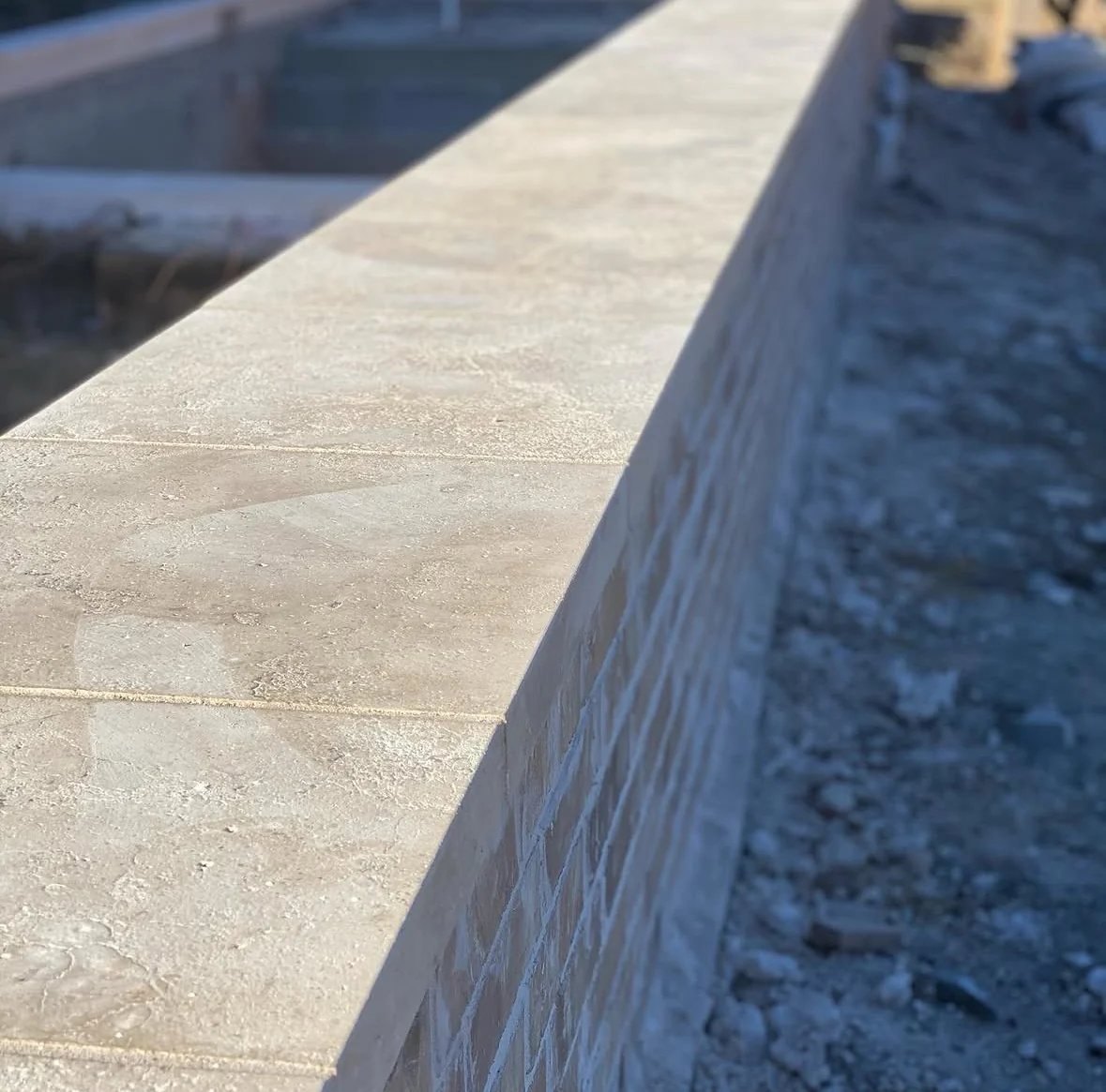 Beige travertine