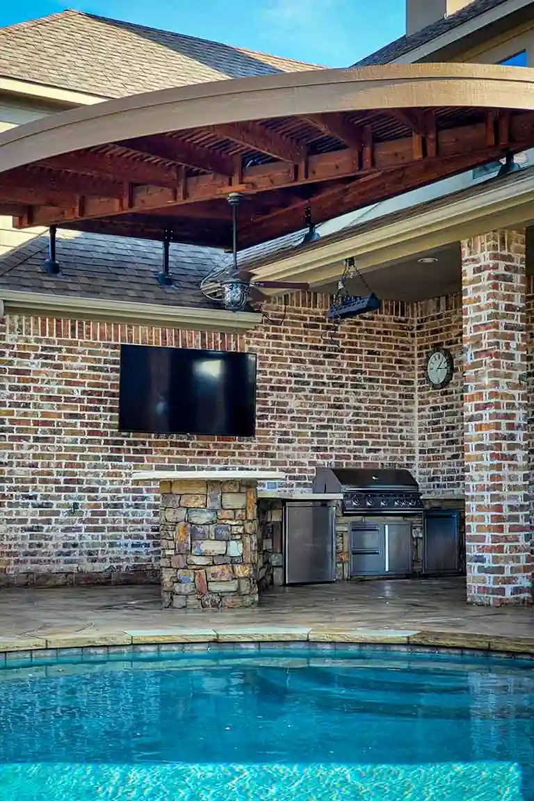 Poolside outdoor kitchen and pergola project